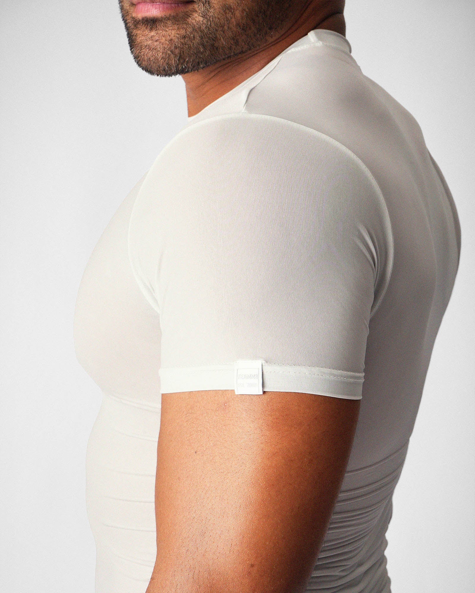 TEAMM8 Allure Sheer Cropped Tee Platinum - BANG & STRIKE