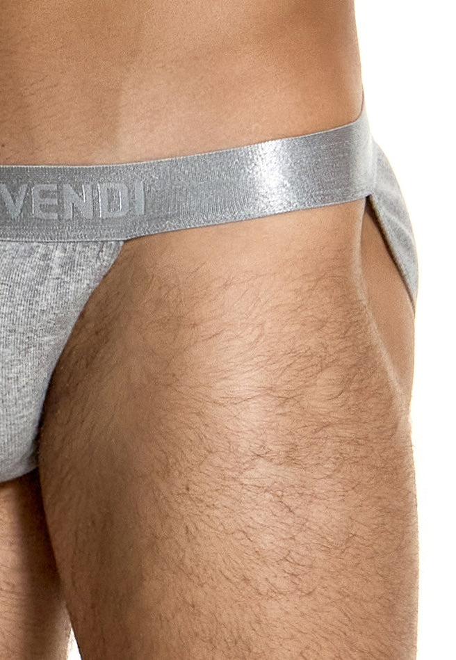 Modus Vivendi Ribbed Cotton Tanga Brief Grey - BANG & STRIKE (view 6)