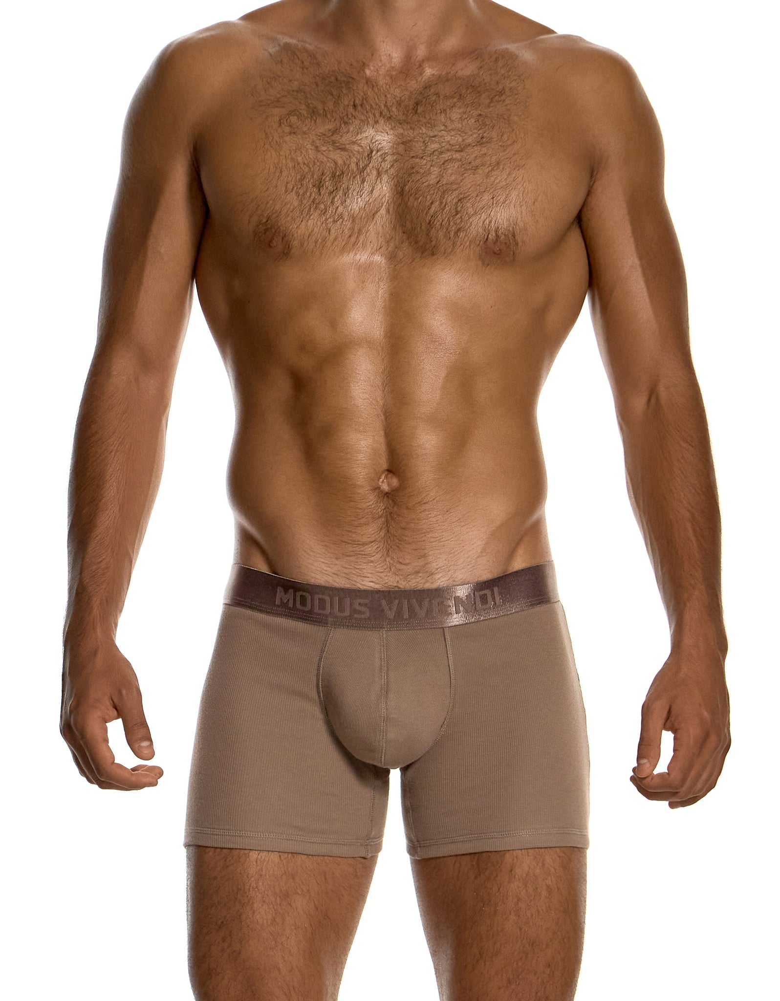 Modus Vivendi Ribbed Cotton Long Boxer Dark Skin - BANG & STRIKE