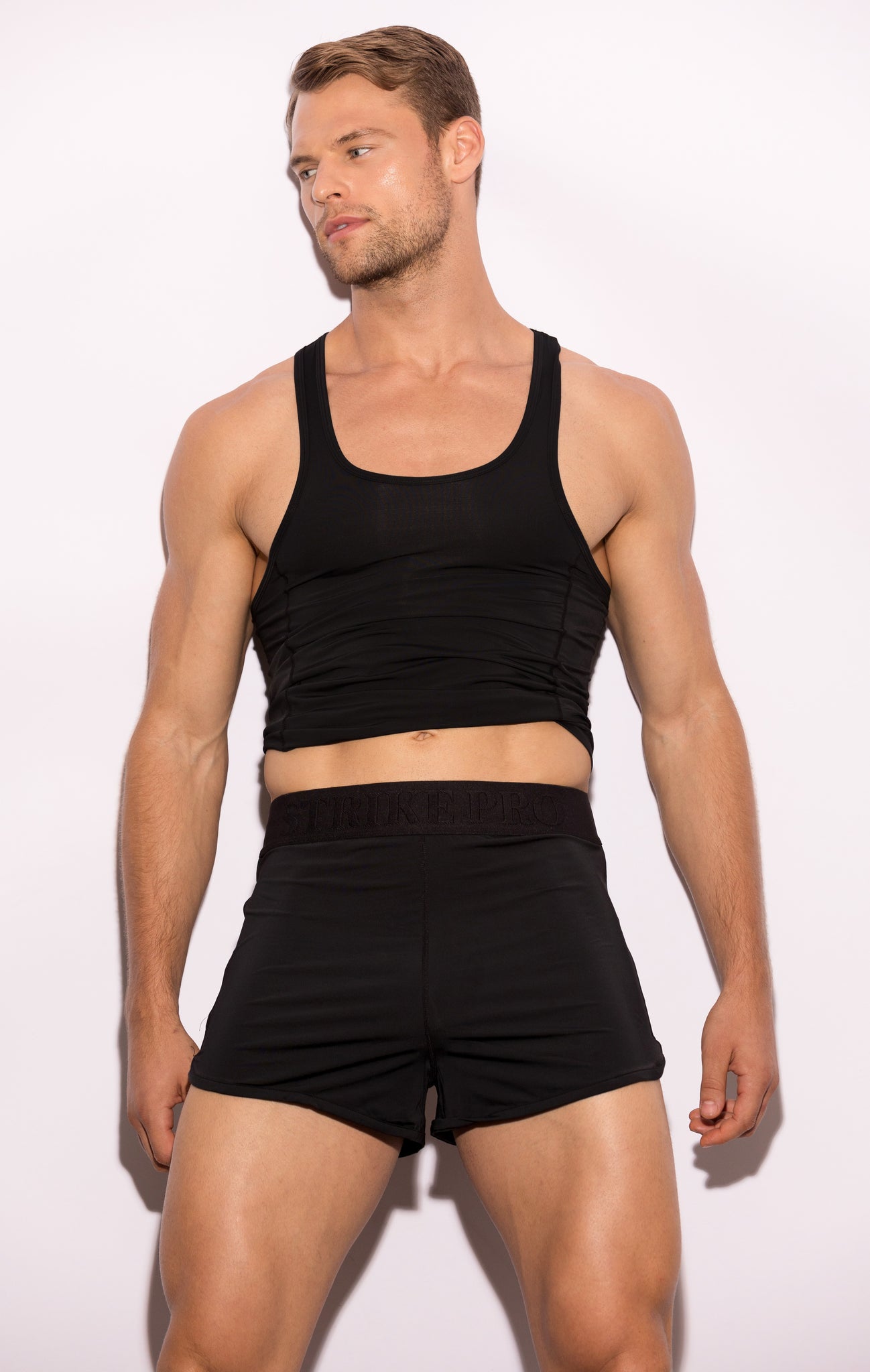 STRIKE PRO Black Microfibre Sports Tank - BANG & STRIKE