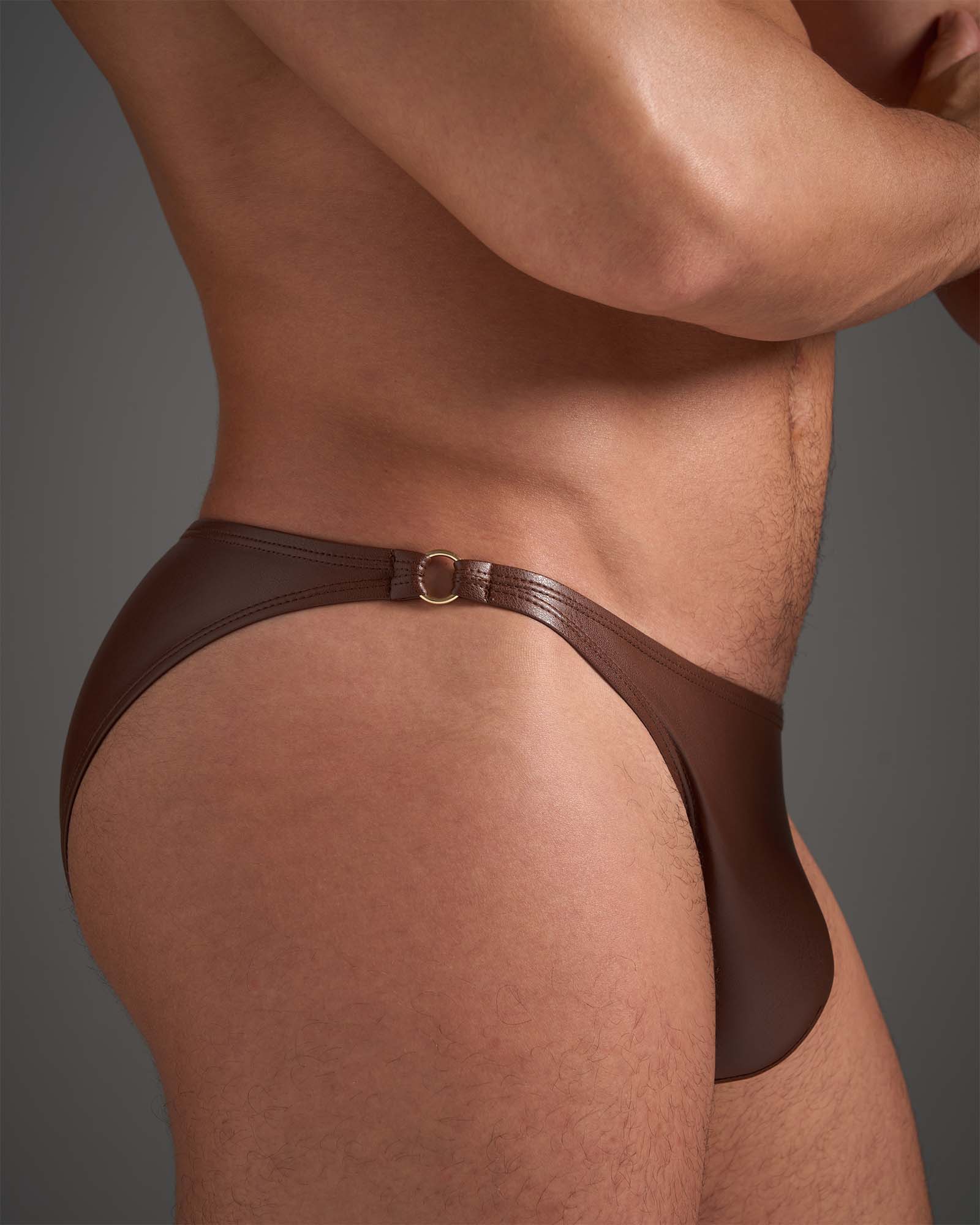 TEAMM8 FLEX SADDLE BROWN MICRO BRIEF - HIP CLOSE UP