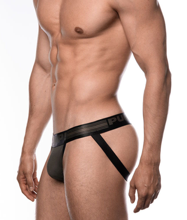 PUMP! FREE-FIT Military Green JockStrap - BANG & STRIKE