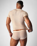TEAMM8 Allure Sheer Cropped Tee Husk - BANG & STRIKE