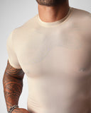 TEAMM8 Allure Sheer Cropped Tee Husk - BANG & STRIKE