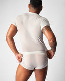 TEAMM8 Allure Sheer Cropped Tee Platinum - BANG & STRIKE