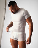 TEAMM8 Allure Sheer Cropped Tee Platinum - BANG & STRIKE