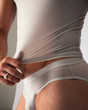 TEAMM8 Allure Sheer Cropped Tee Platinum - BANG & STRIKE