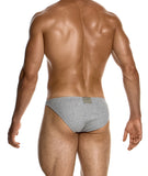 Modus Vivendi Ribbed Cotton Low Cut Brief Grey - BANG & STRIKE (view 3)