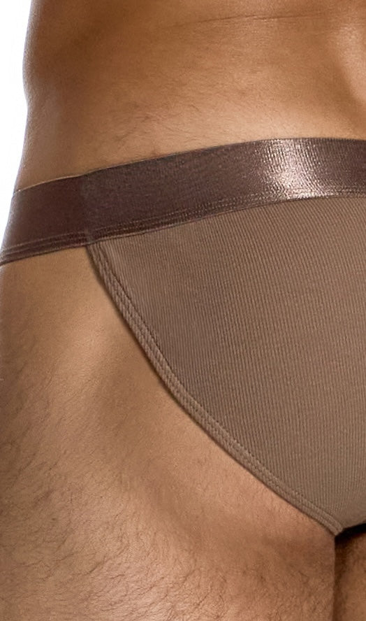 Modus Vivendi Ribbed Cotton Tanga Brief Dark Skin - BANG & STRIKE (view 4)
