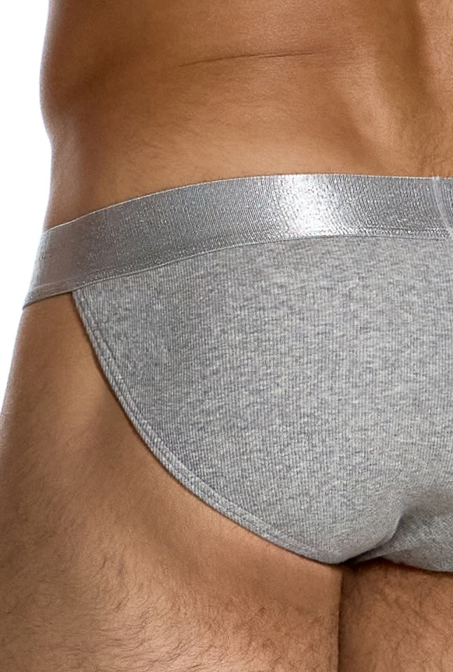 Modus Vivendi Ribbed Cotton Tanga Brief Grey - BANG & STRIKE (view 4)