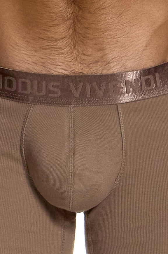 Modus Vivendi Ribbed Cotton Long Boxer Dark Skin - BANG & STRIKE (view 5)