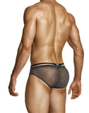 Modus Vivendi Charcoal Abstract Net Thong and Brief Set - BANG & STRIKE (view 3)