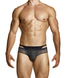 Modus Vivendi Charcoal Abstract Net Thong and Brief Set - BANG & STRIKE (view 2)