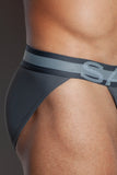 SALIGIA Grey Nylon Anaerobic Club Sport Brief - BANG & STRIKE (view 5)
