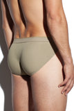 SALIGIA Khaki Greek 140s Cotton Olive Sport Brief - BANG & STRIKE (view 4)