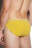 SALIGIA Yellow Greek 140s Cotton Olive Sport Brief - BANG & STRIKE (view 4)