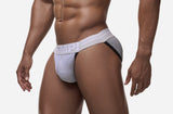 Three-quarter front view of the PUMP! Net Sidecut Brief showing the open side cut