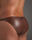 TEAMM8 FLEX SADDLE BROWN MICRO BRIEF - BACK CLOSE UP
