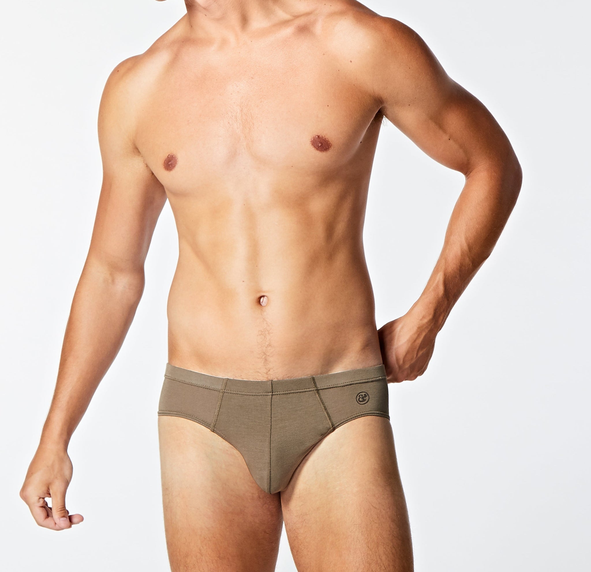 Micro Modal Slip Brief Khaki - BANG & STRIKE 