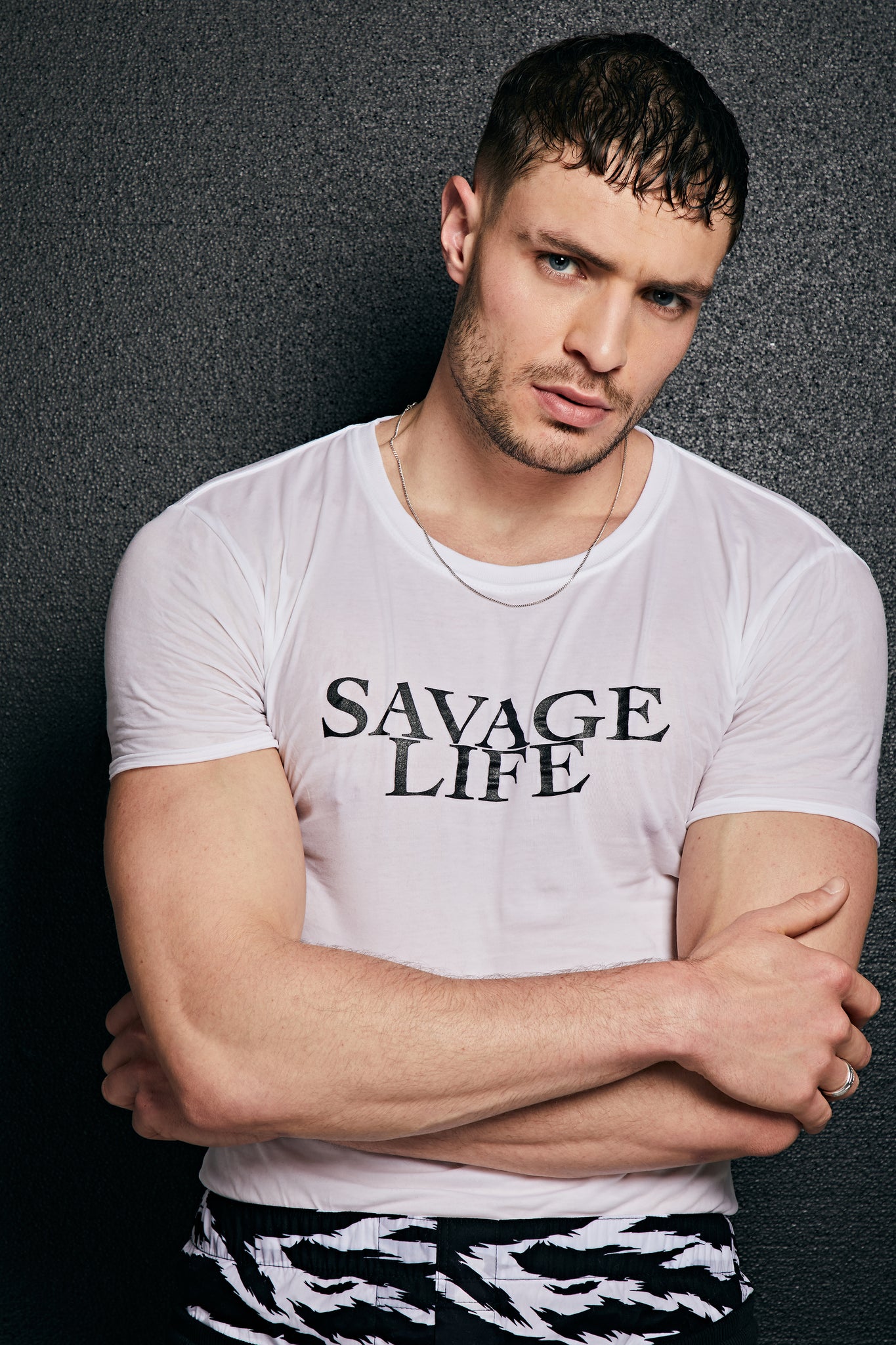 MR STRIKE SAVAGE LIFE - WHITE ORGANIC COTTON TSHIRT - BANG & STRIKE