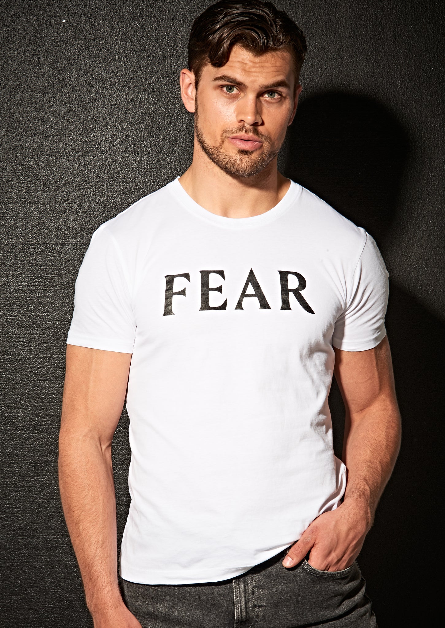 MR STRIKE FEAR - WHITE ORGANIC COTTON TSHIRT - BANG & STRIKE