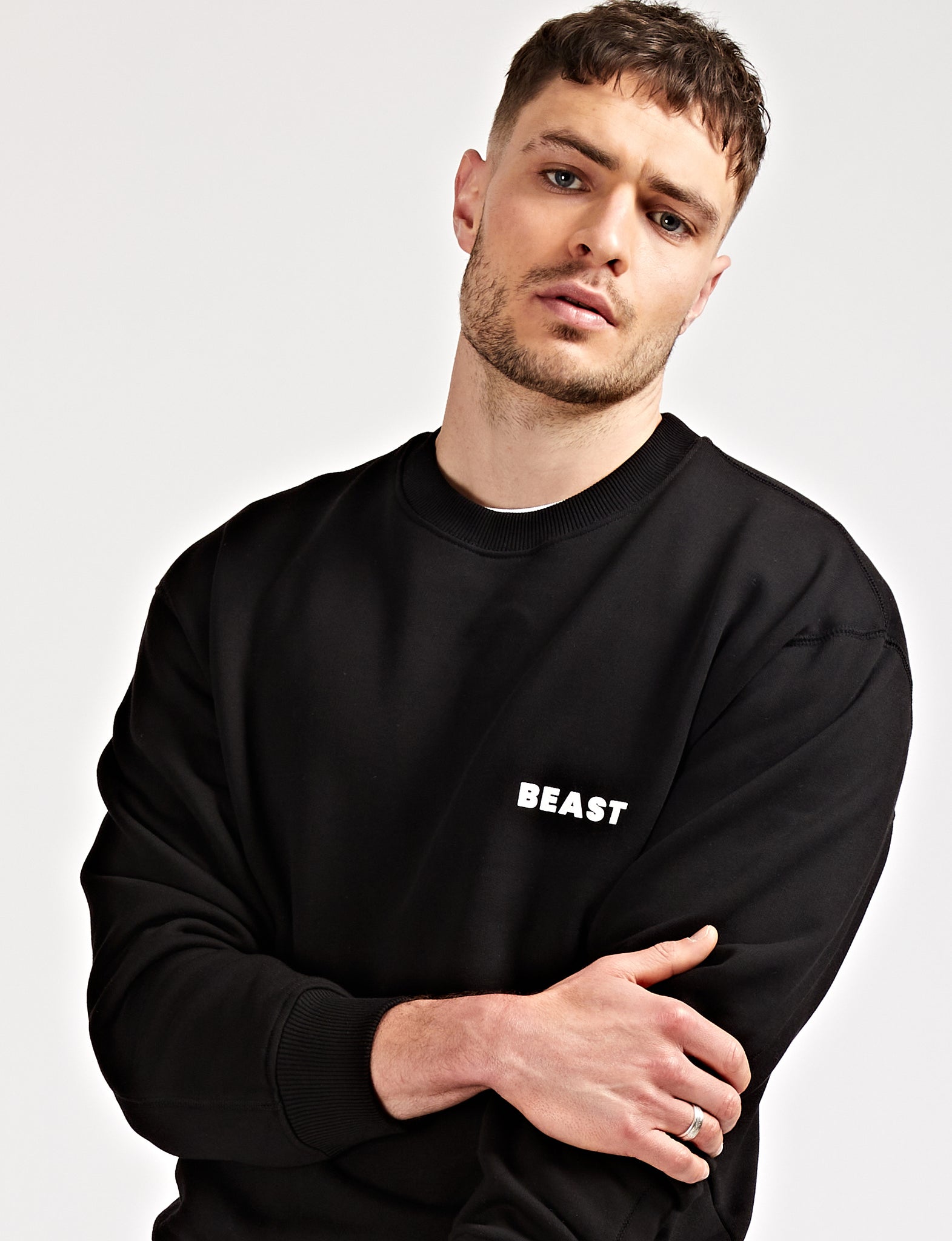 MR STRIKE BEAST - BLACK ORGANIC FLEECE SWEATSHIRT - BANG & STRIKE